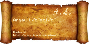 Argay László névjegykártya