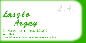laszlo argay business card